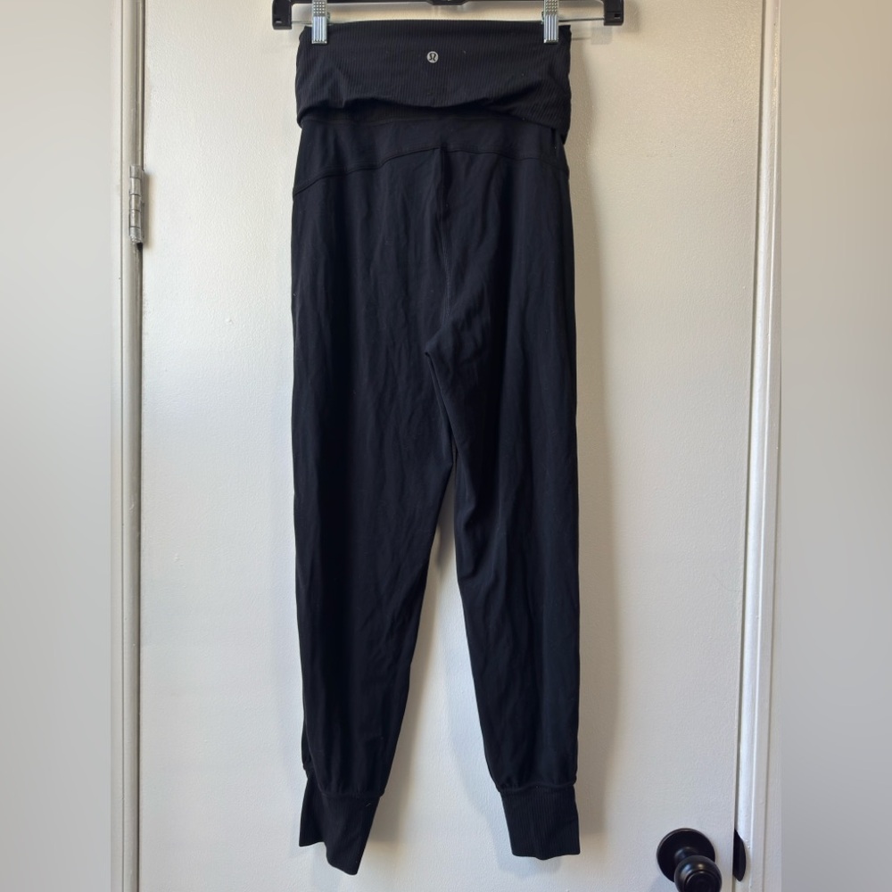 Lululemon Align Super High Rise Ribbed Waist Joggers Black Sz 8